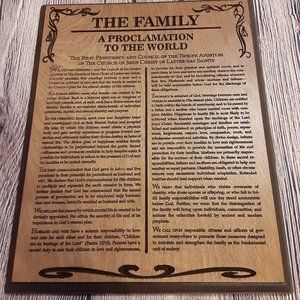 Wood Engraved Family Proclamation